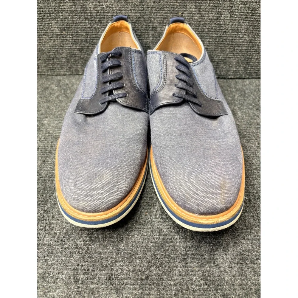 Steve Madden Carlyn Mens 10.5 Blue Fabric Leather Derby Oxford Shoes CARL05M1